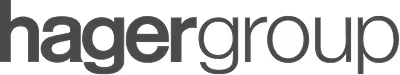 Hager Group logo in lowercase black letters.