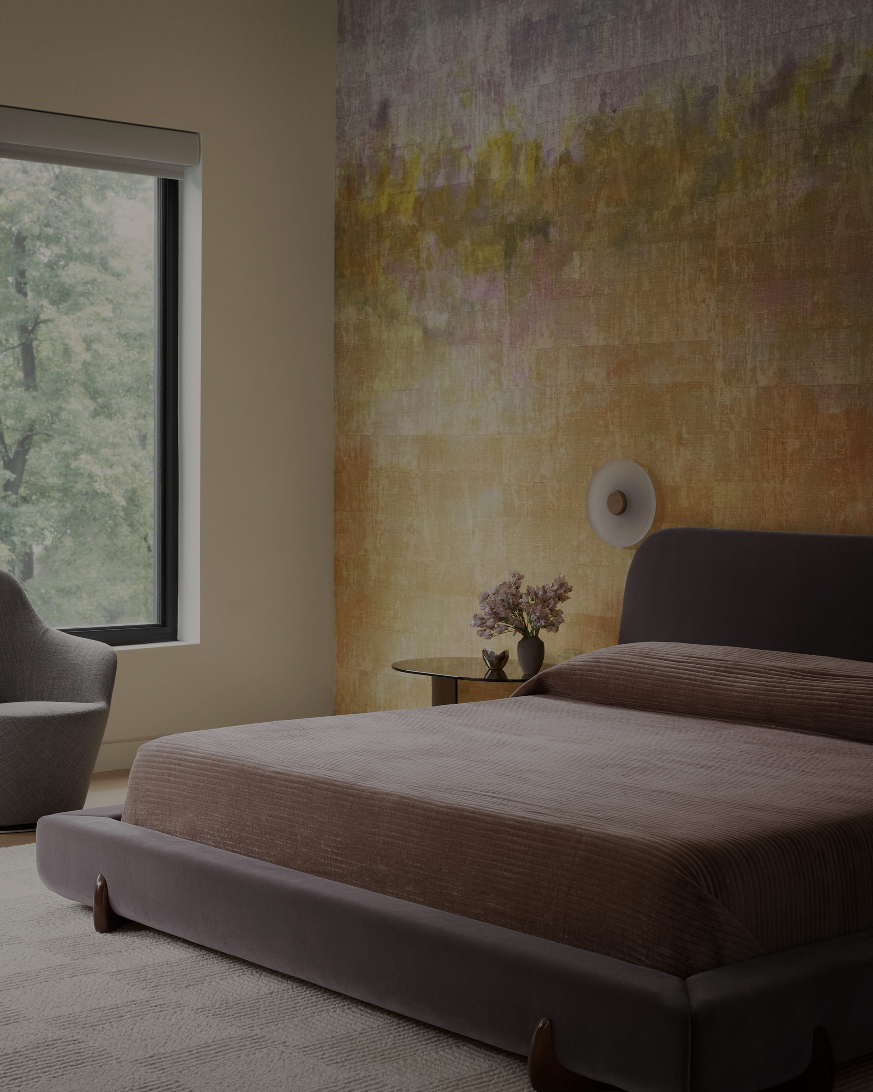 Luxury residential interior design by Zee Design — modern bedroom with custom furnishings, Northern Virginia