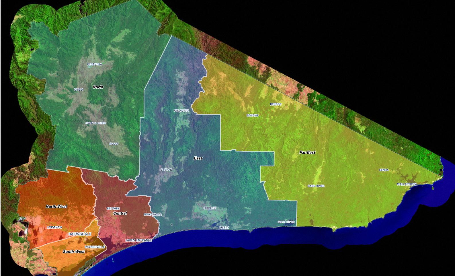 A map showing the roadside slashing areas