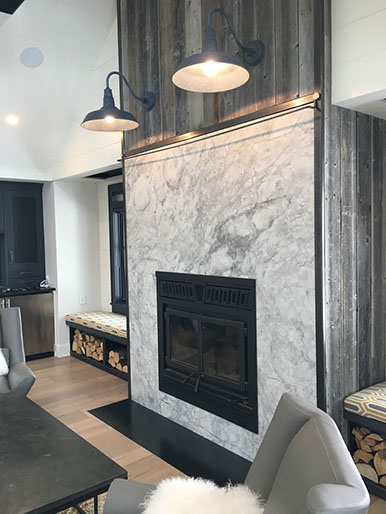 Custom stone fireplace