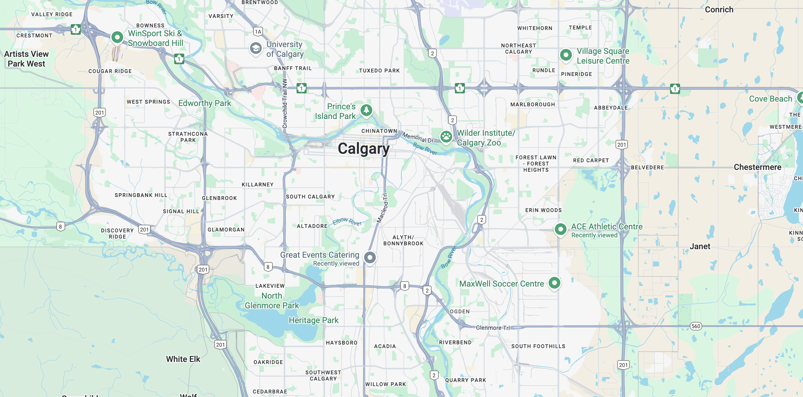 Map of Calgary