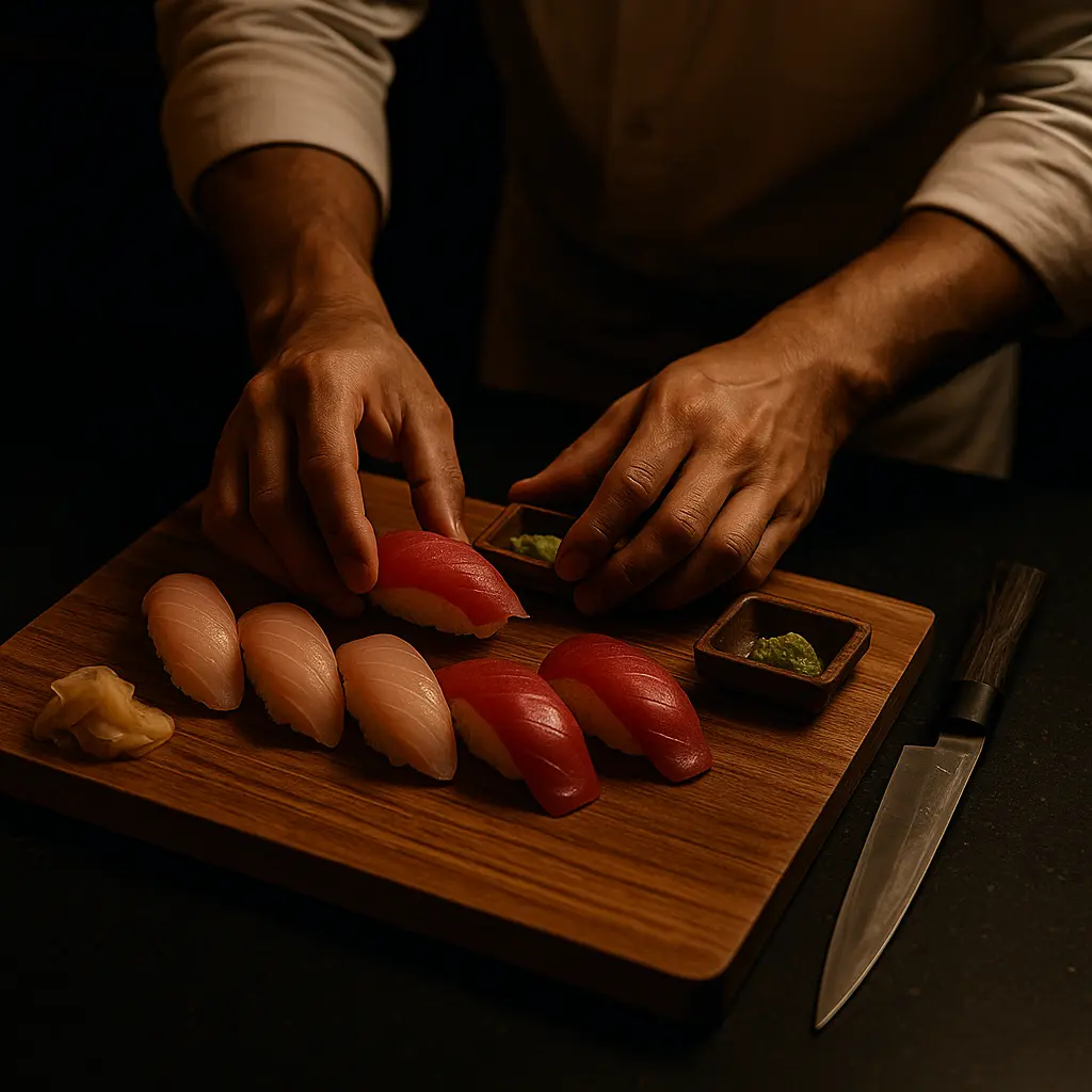 Chef preparing sushi