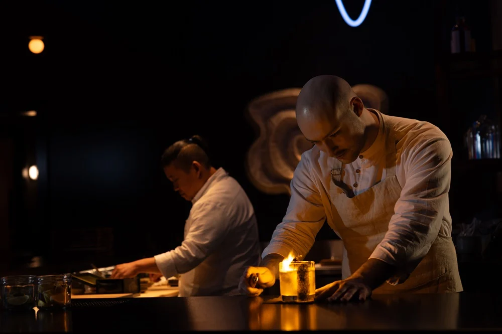 Chef preparing sushi