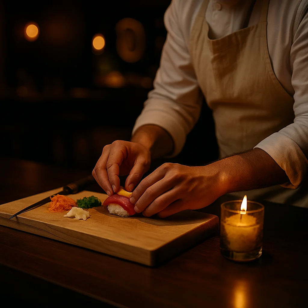 Chef preparing sushi