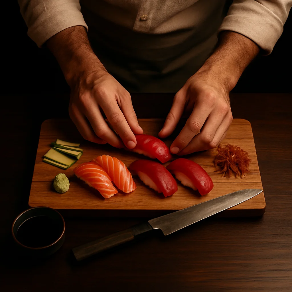 Chef preparing sushi