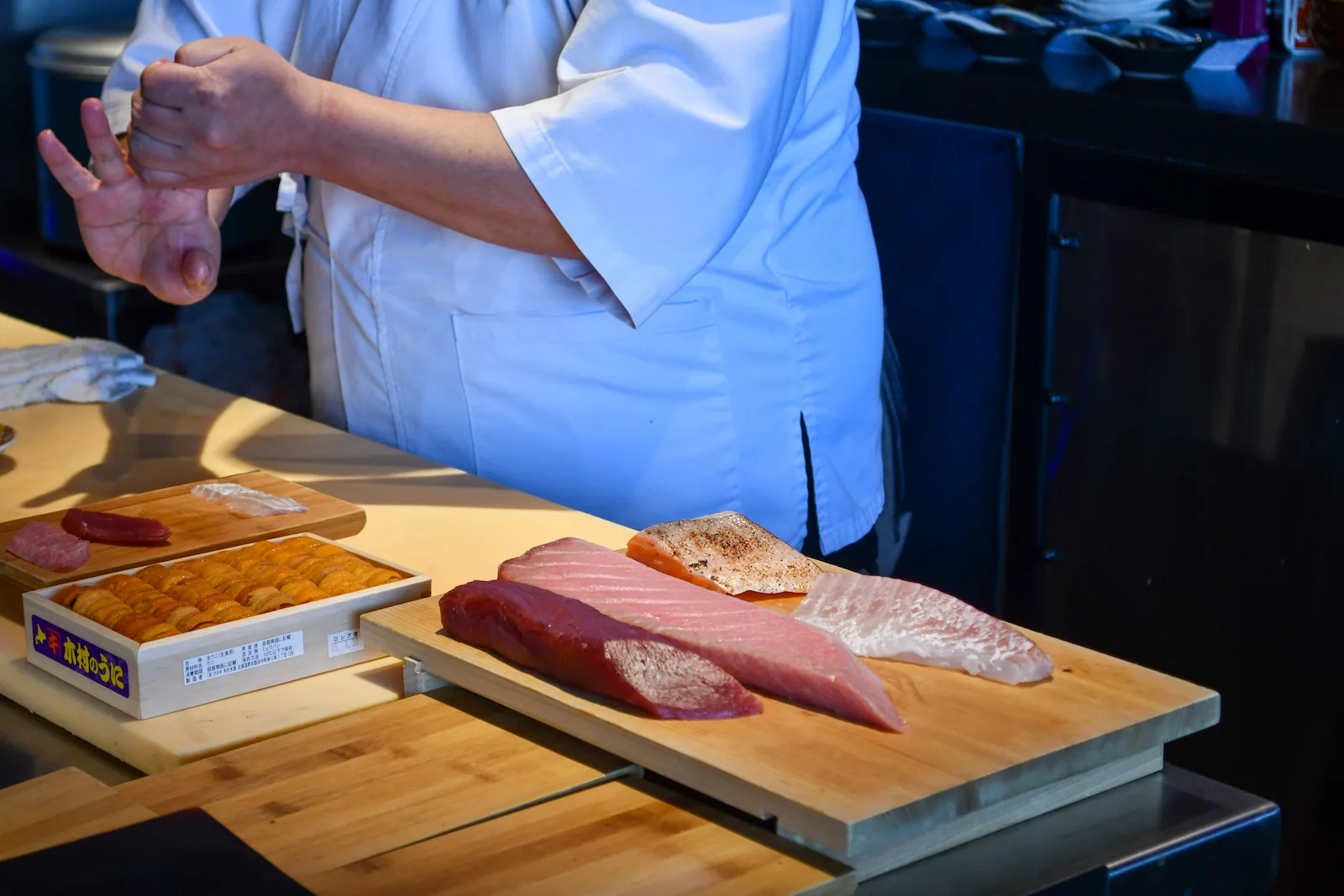 Chef preparing sushi