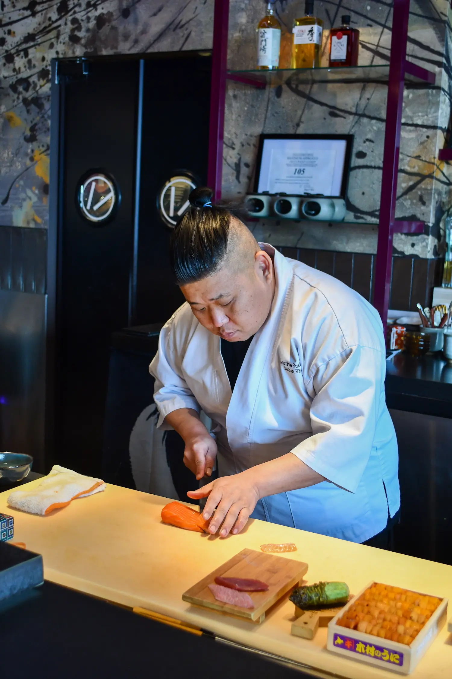 Chef Kim preparing Sushi