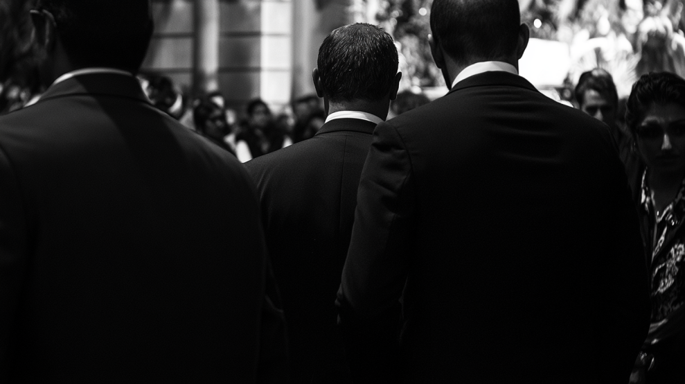 Hommes en Costume Noir Sécurité Garde Algérie