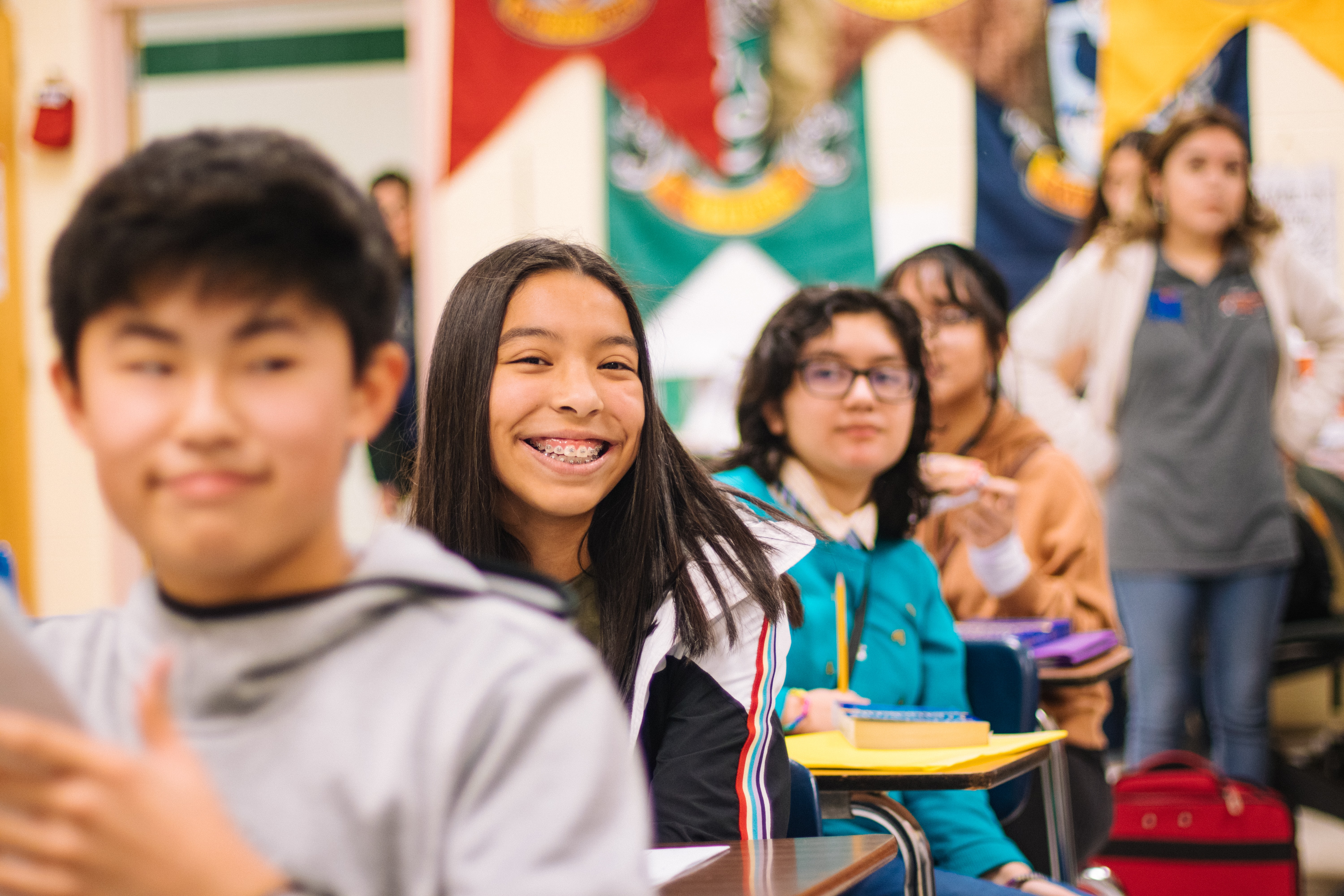 Happy Students in Classroom
