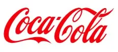Logo Coca-Cola w czerwonej stylizowanej czcionce.
