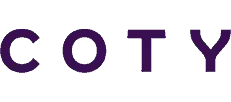 Czarny napis COTY na przezroczystym tle.