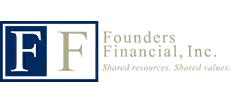 Logo Founders Financial z literami F i F w kwadratowym ramieniu obok nazwy firmy.