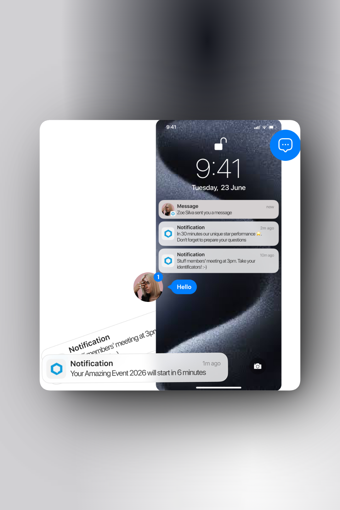 Notyfikacje push do uczestników wydarzenia