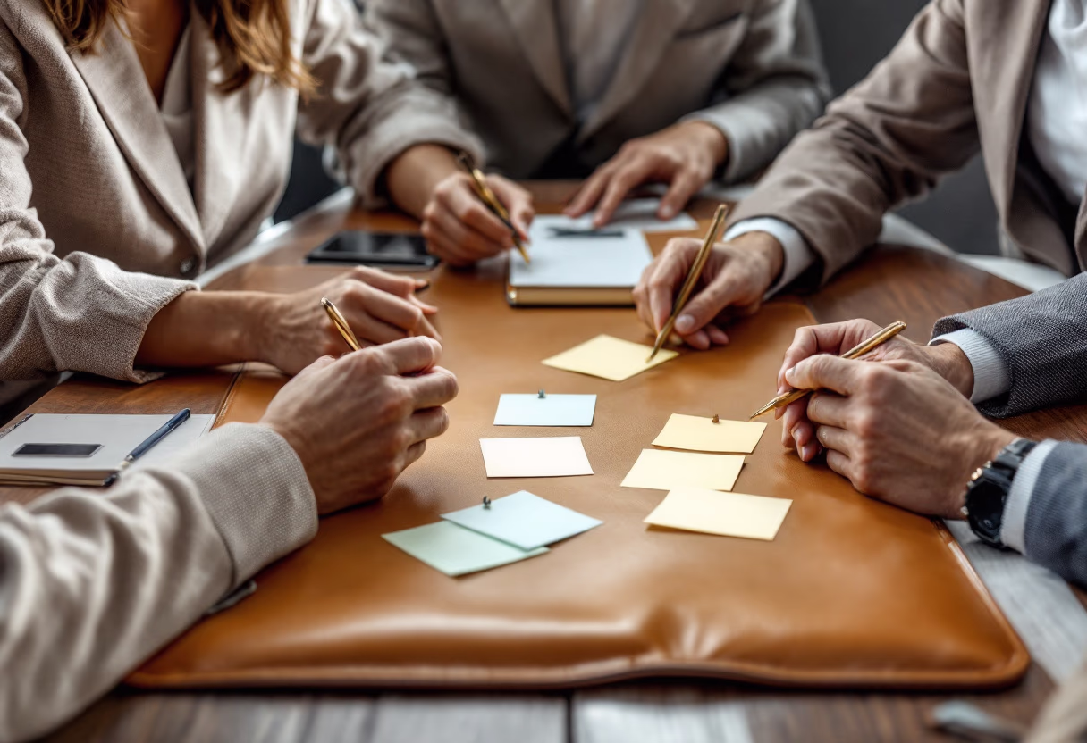 image of brainstorm session with sticky notes (for a b2b saas)