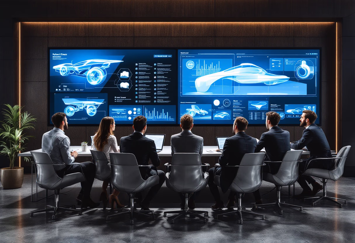 image of an office collaboration scene (for a mobility and transportation)