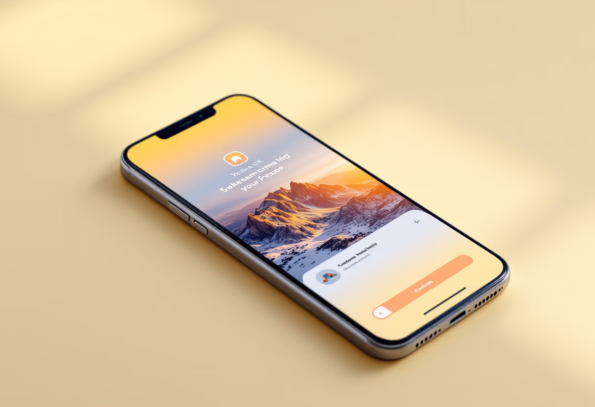 [digital project] image of app interface design on a smartphone (for a web design agency)