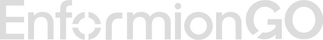 EnformionGO company logo with stylized letters and circular design elements