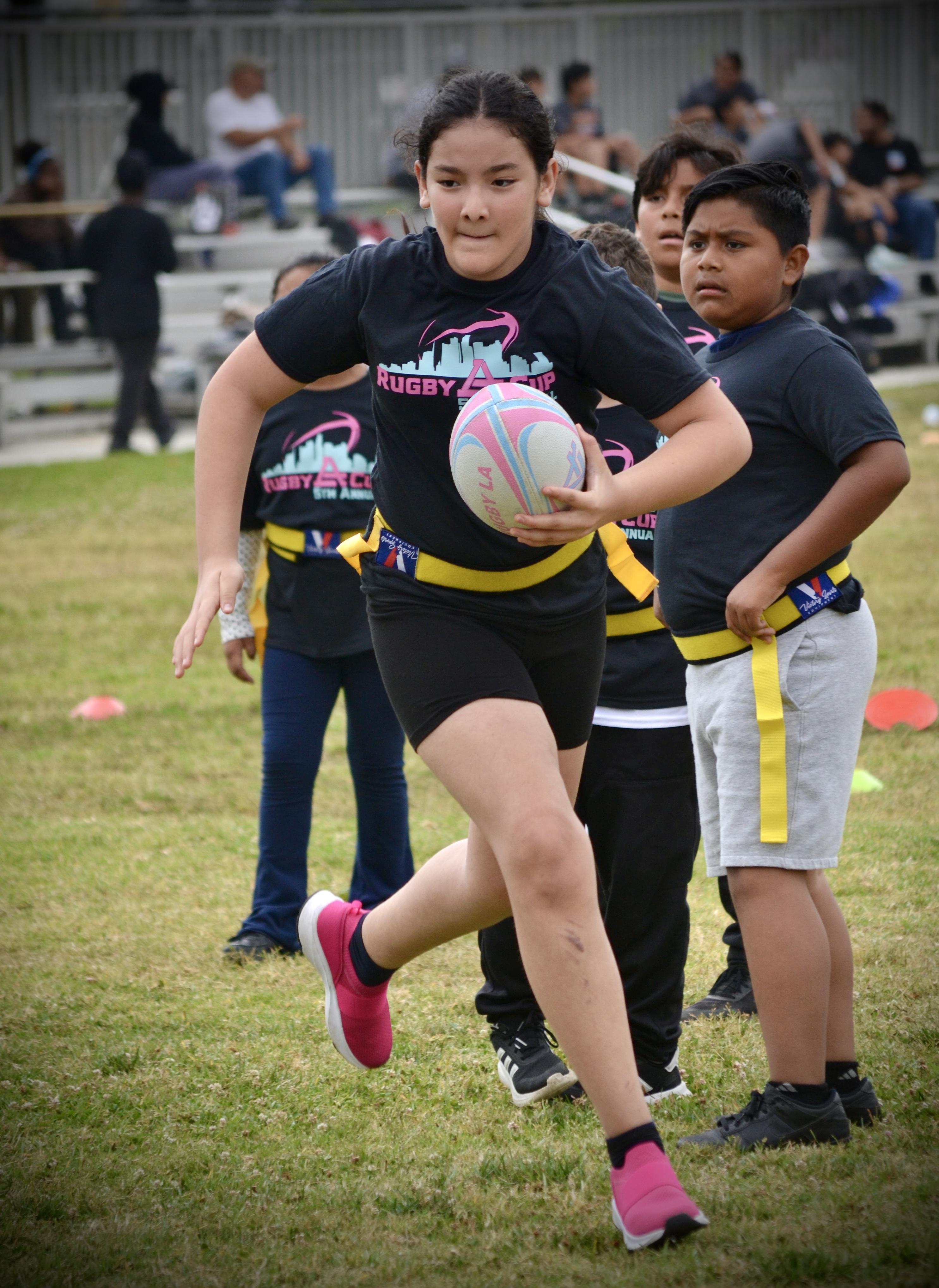 Rugby LA youth playing flag rugby