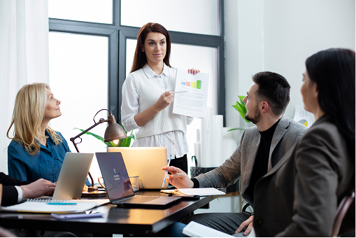 Woman Explain The Project