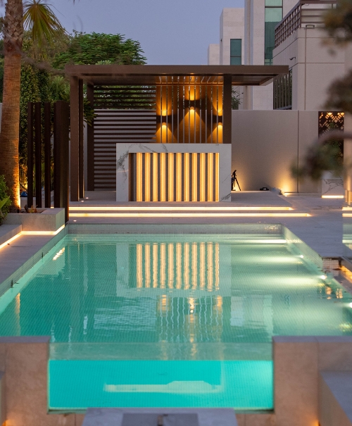 Millennium Estates Meydan - luxury villa pool and outdoor kitchen design