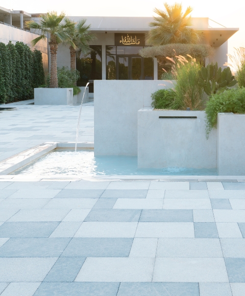 Mayfair Nexus sales office - entrance landscape and water feature design