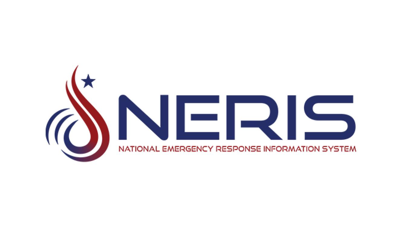 NERIS logo with a red and blue stylized flame and waves beside the text 'NERIS National Emergency Response Information System.'