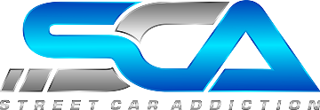SCA logo with stylized blue and gray letters above the text 'Street Car Addiction'.