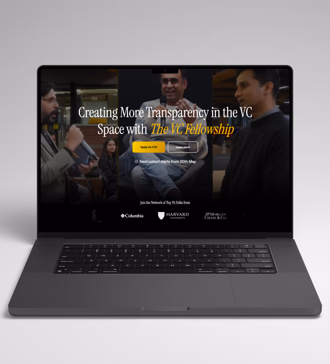 HireVC Live Site Mockup View