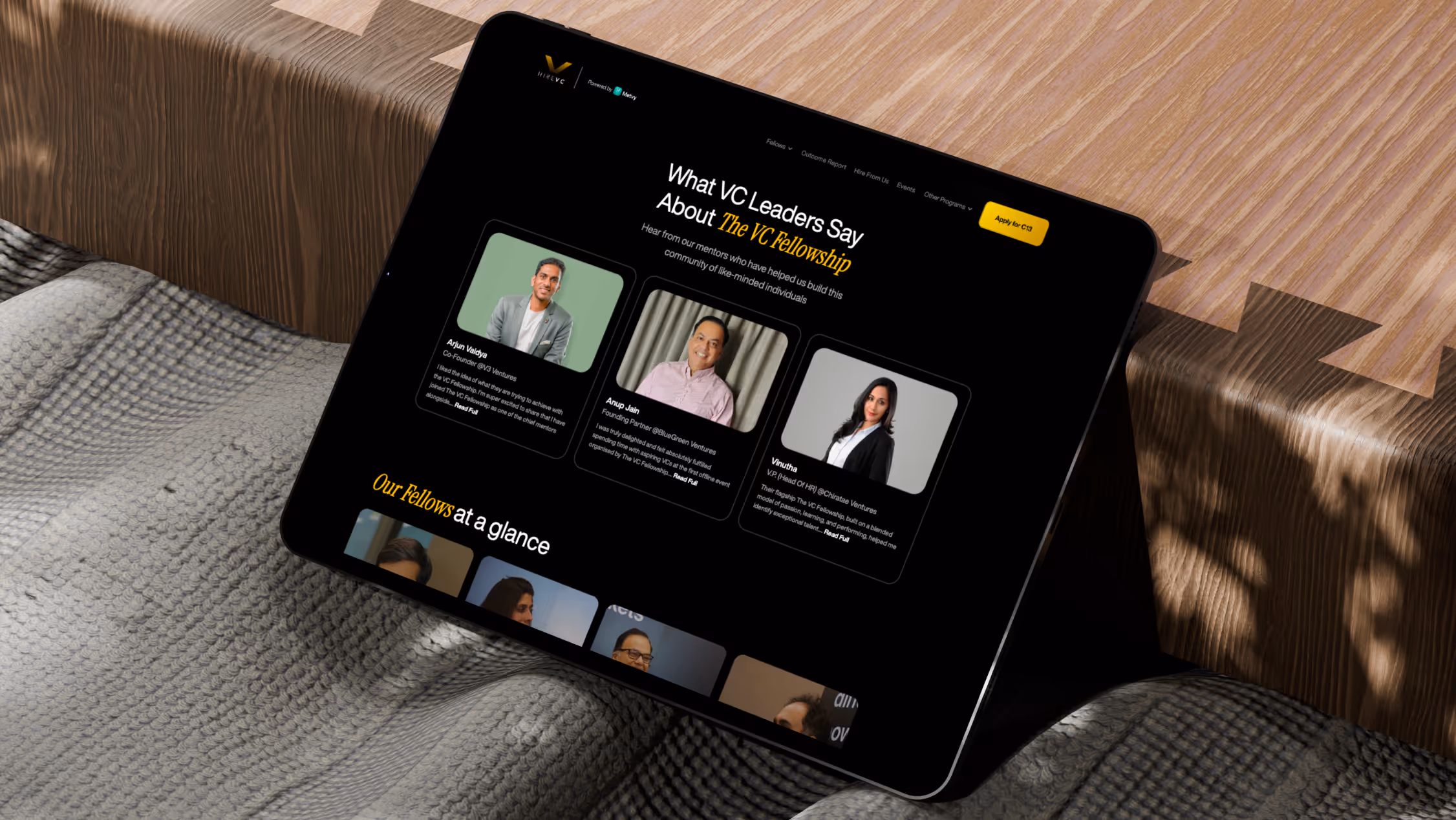 HireVC Live Site Mockup View