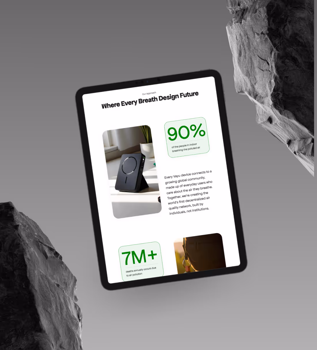 Vayu Network Live Site Mockup View