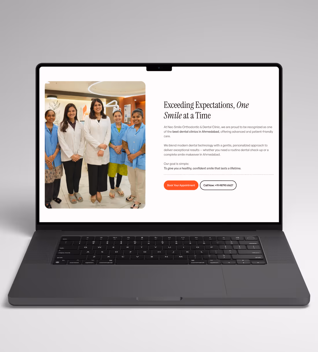 NeoSmile Live Site Mockup View