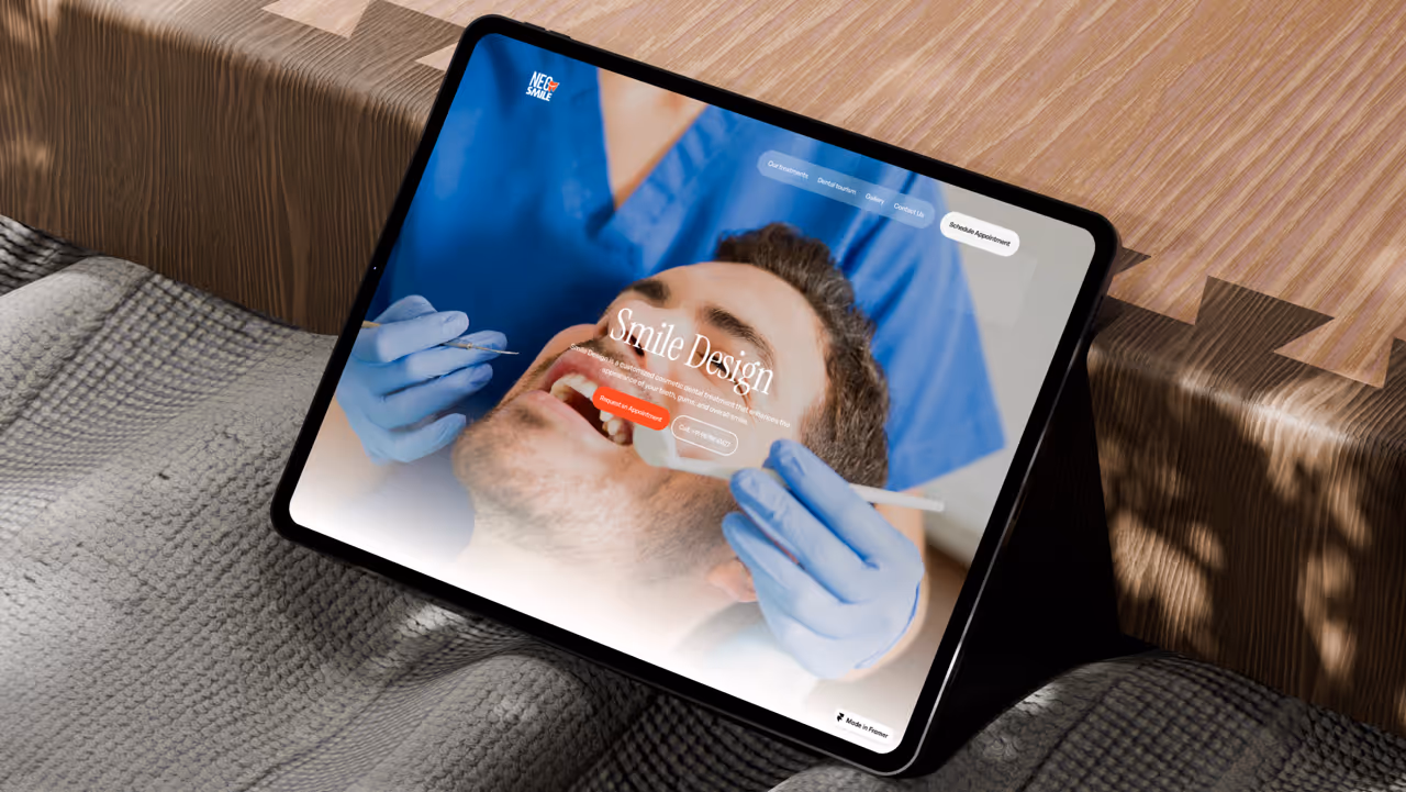 NeoSmile Live Site Mockup View