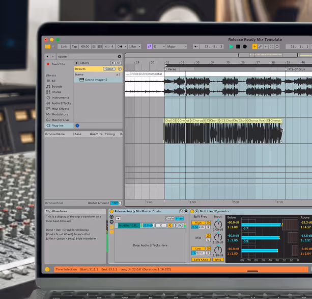 Music Editing desing panel picture.