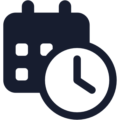 Icon mit Kalender und Uhr