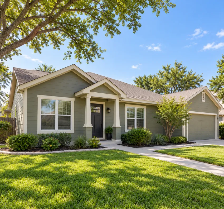 Repainted stucco home exterior