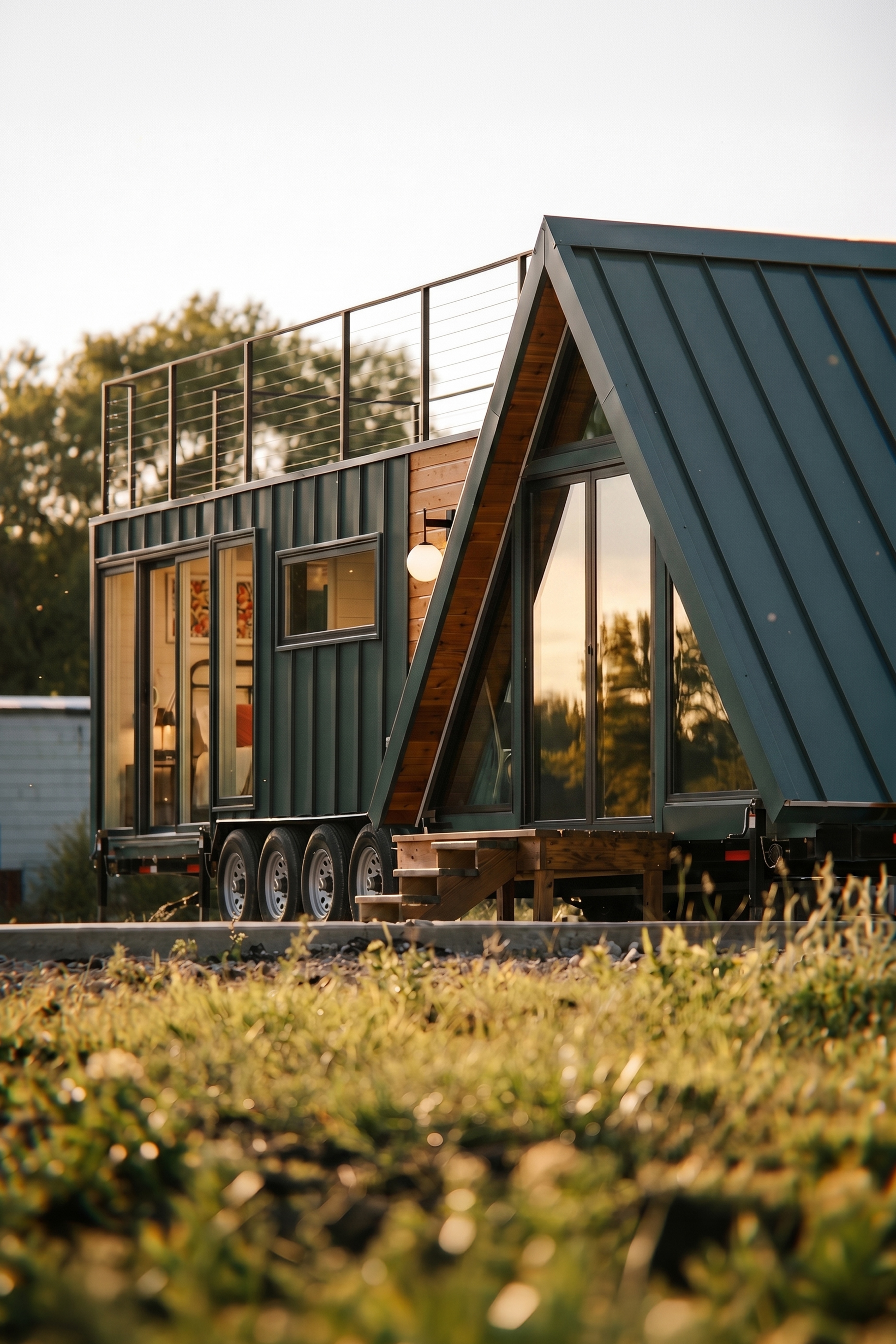 casa francesca tiny home by mainefactured rooftop and bedroom