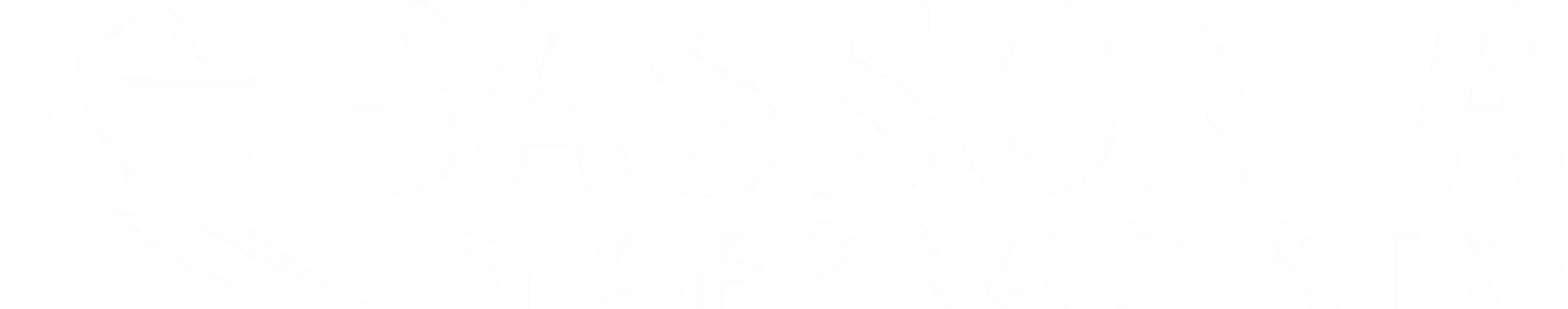 Logo of Bassonia Shopping Centre featuring stylized swoosh design to the left of bold uppercase text.