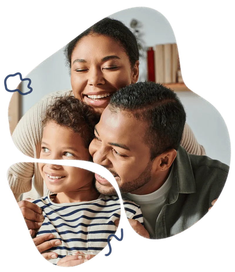 a couple wit h a children