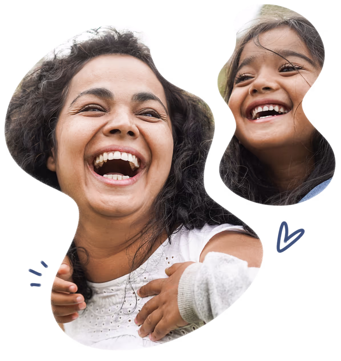 a woman with a little girl