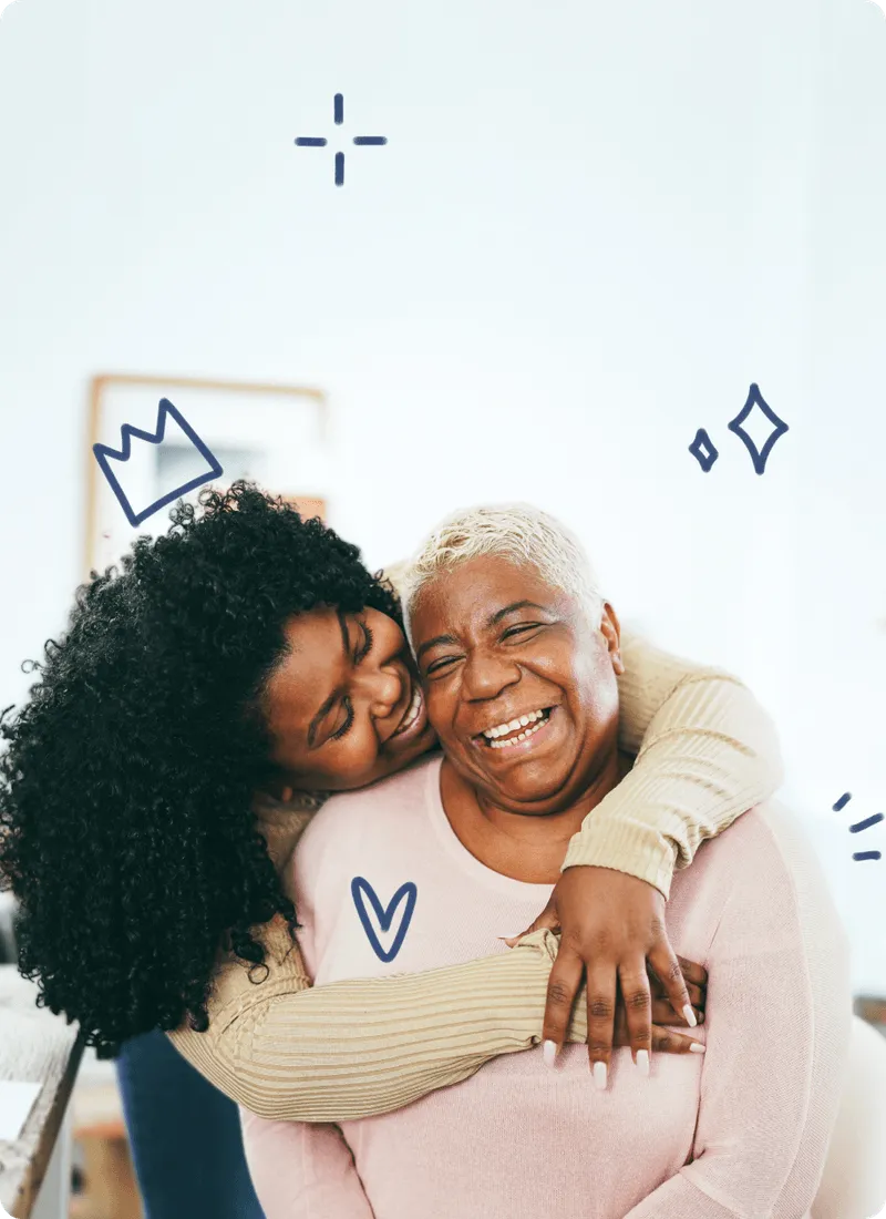 an old black woman with young black girl