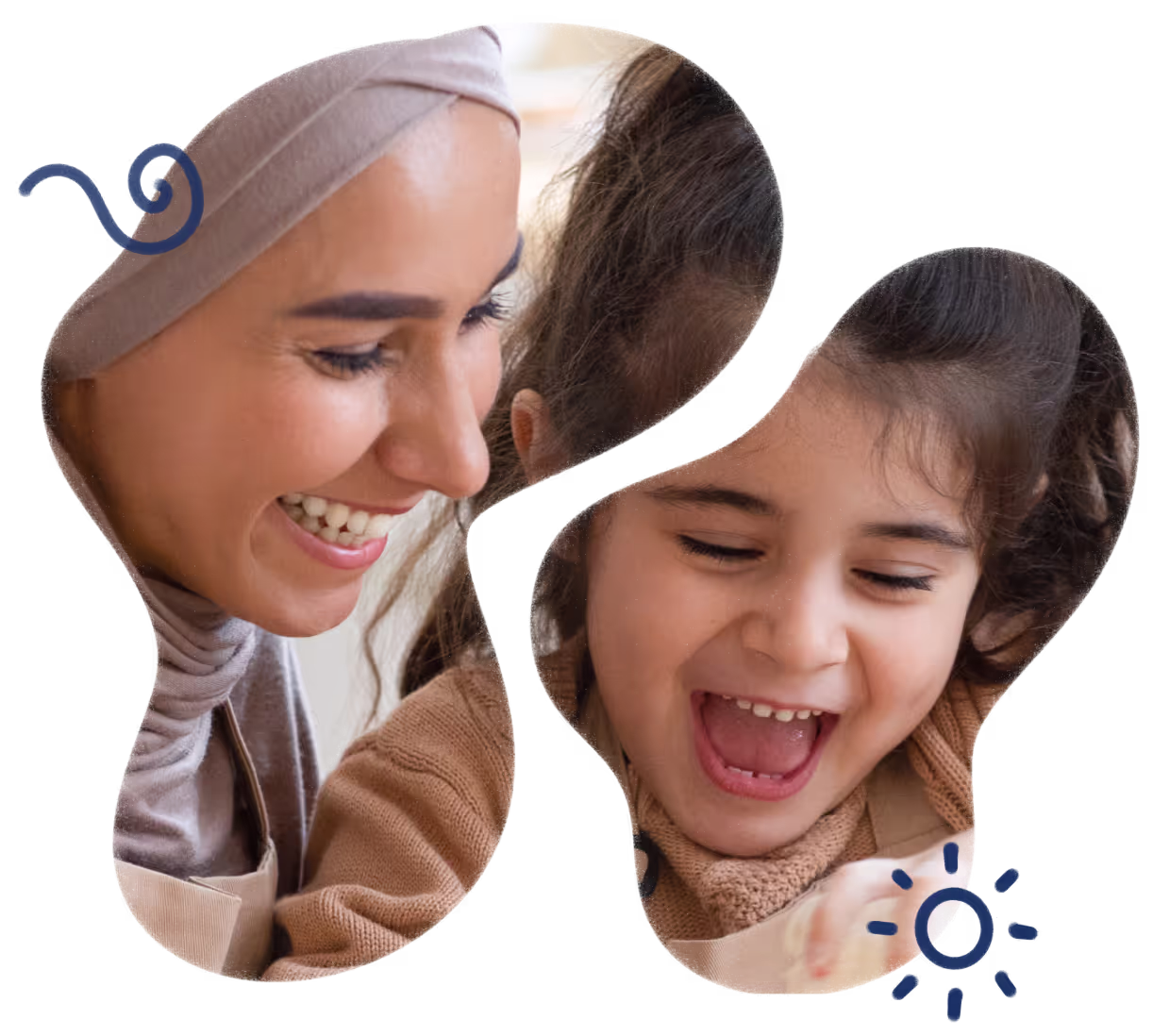 woman and little girl