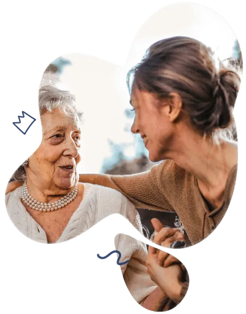 old lady with young lady