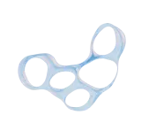 Protein 3d shape in blue, customized according to PPTA's branding.