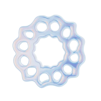 3d shape in blue, customized according to PPTA's branding