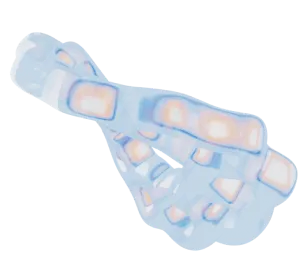 3d shape in blue, customized according to PPTA's branding