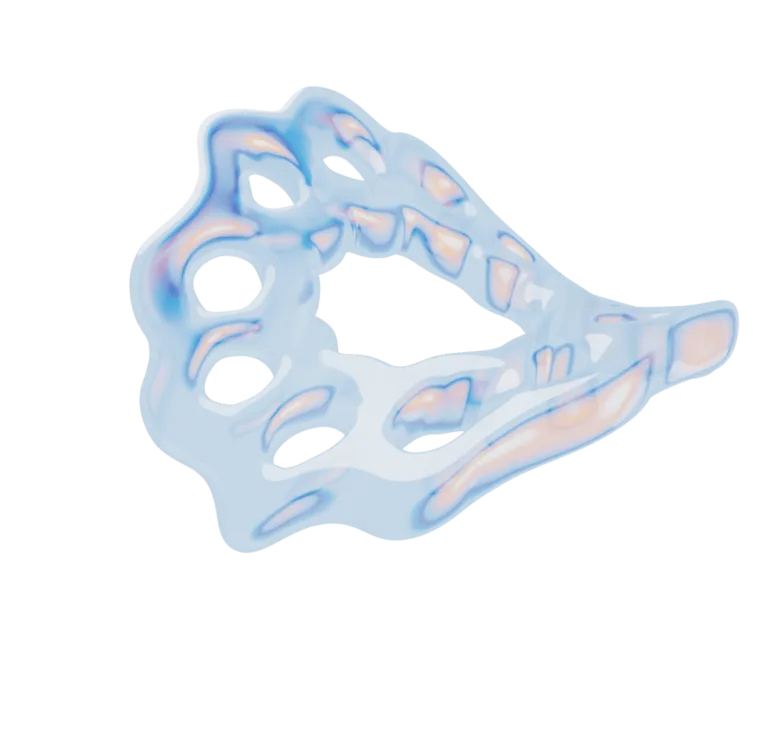 3d shape in blue, customized according to PPTA's branding