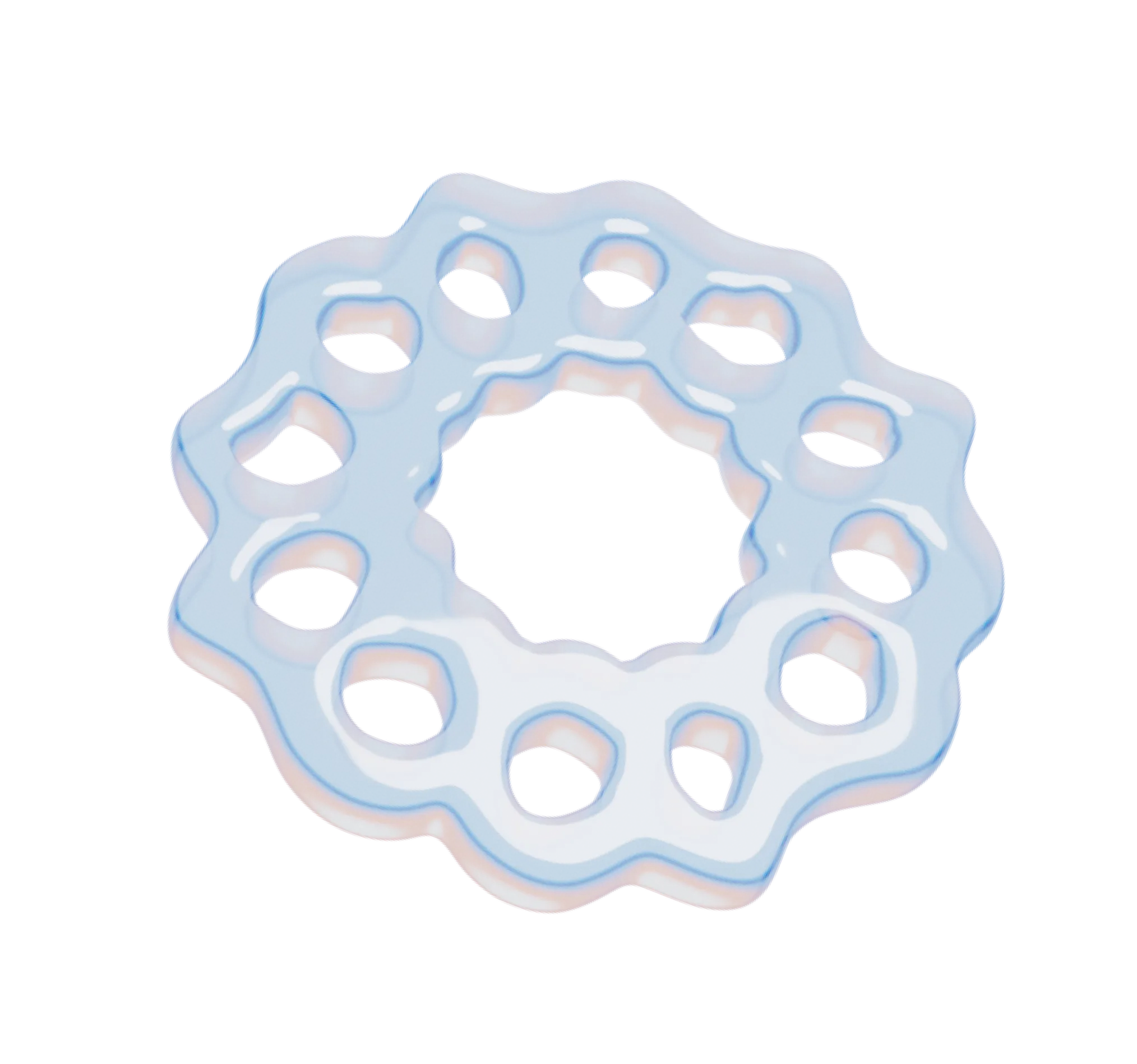 3d shape in blue, customized according to PPTA's branding