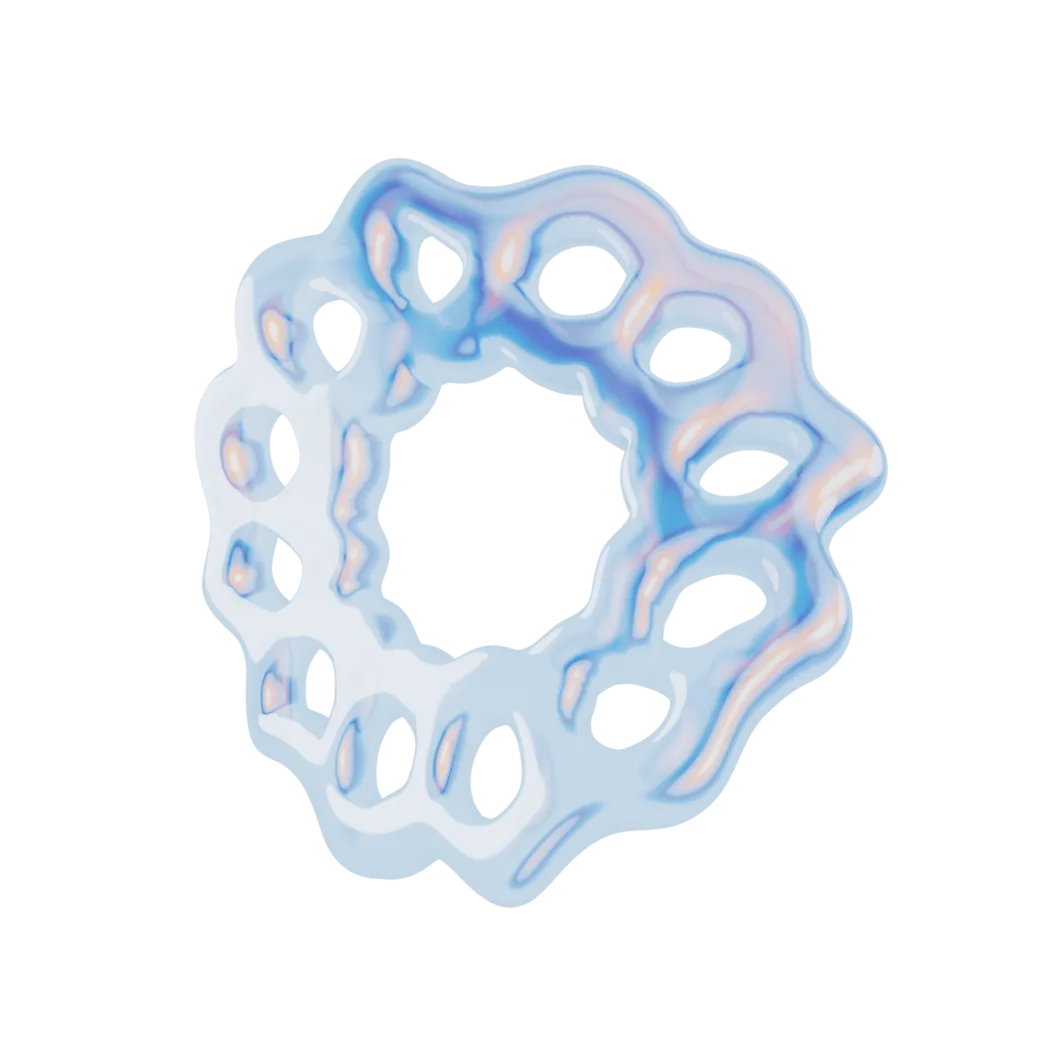 3d shape in blue, customized according to PPTA's branding