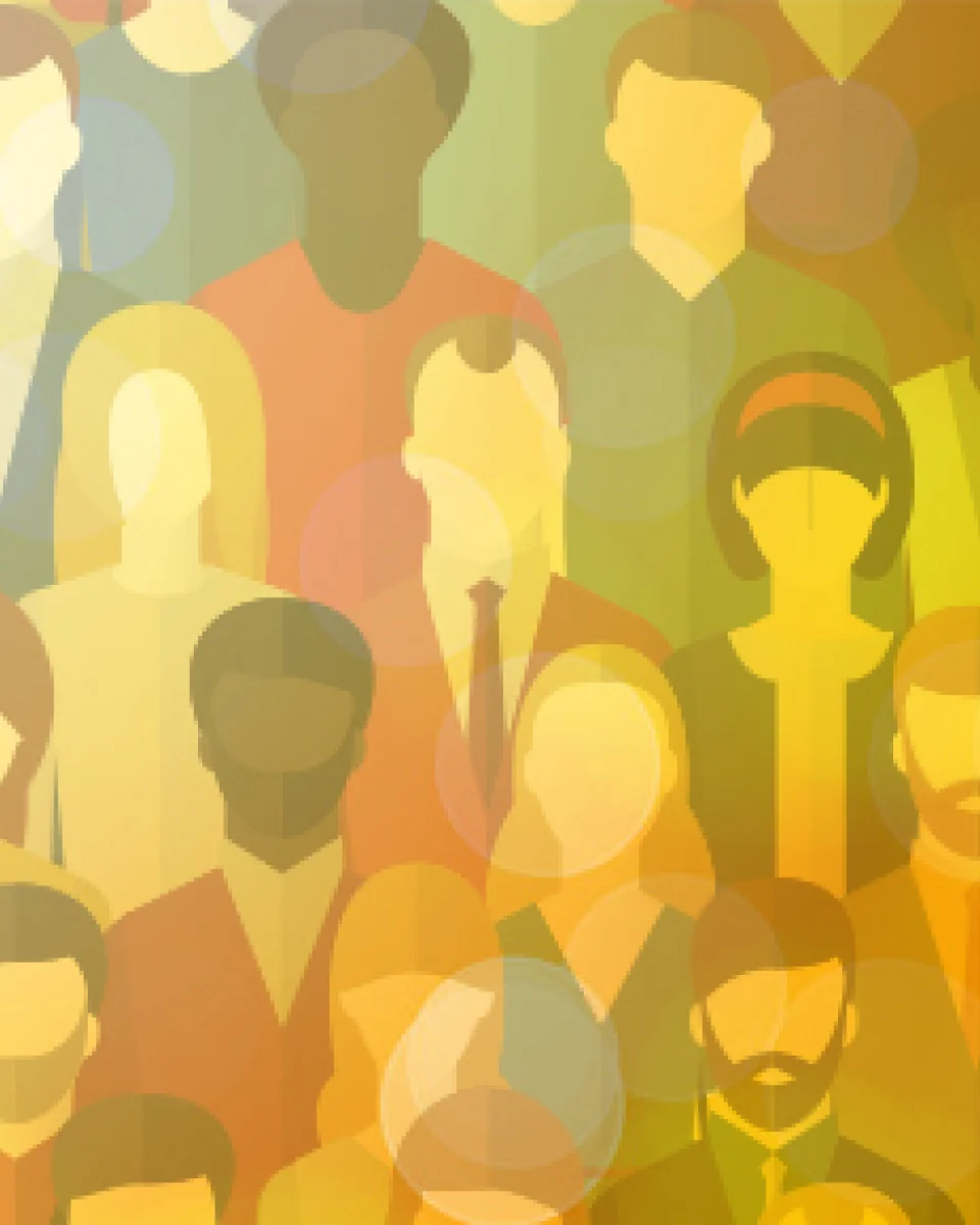 illustration of a group of people standing in a crowd