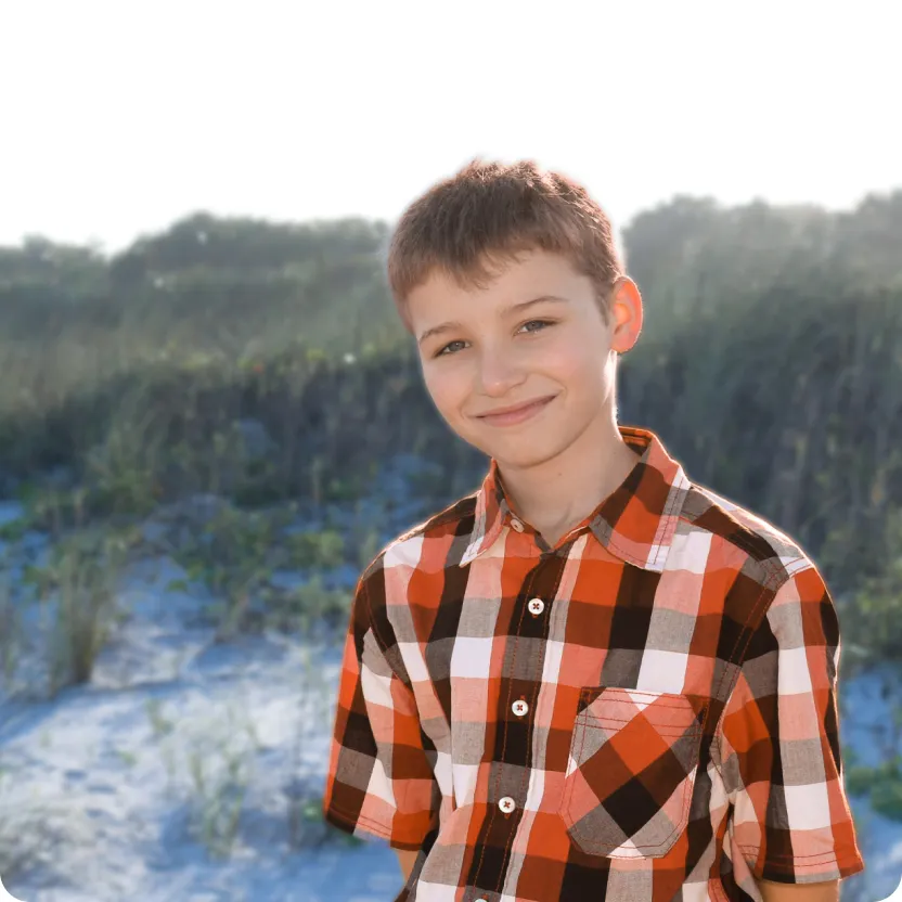 A little boy smiling